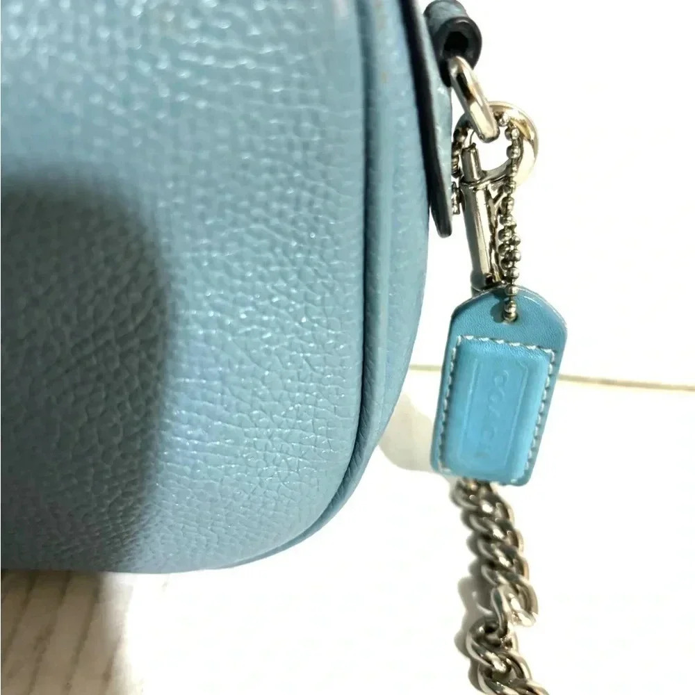Coach blue leather crossbody handbag - Picture 7 of 12